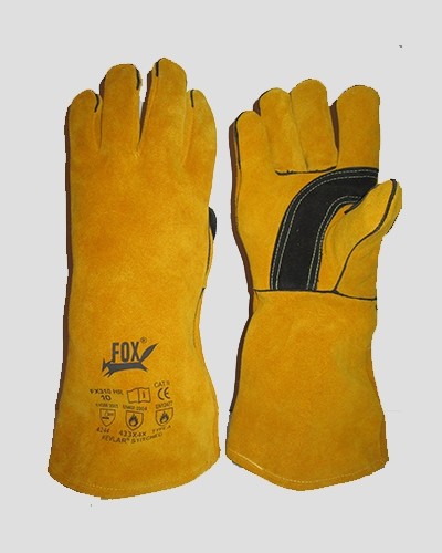 Gold + Black Superior Leather Welder Gloves